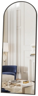 WDWRITTI Spiegel Wandspiegel Groß 140x40 Ganzkörper Ganzkörperspiegel Wand Schwarz Rund (Metallrahmen), für Schlafzimmer, Wohnzimmer und Eingangsbereich