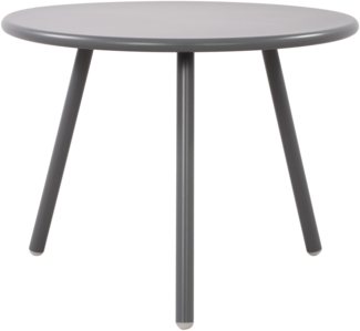 Couchtisch NENIM - Kunststoff Dunkelgrau 60x60x45 cm | Sofatisch Rund Beistelltisch Wohnzimmertisch Klein
