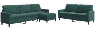 vidaXL 3-tlg. Sofagarnitur mit Kissen Dunkelgrün Samt 3278483