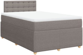 vidaXL Boxspringbett mit Matratze Taupe 120x200 cm Stoff 3287441