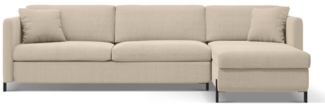 Micadoni Ecksofa Gloria 4-Sitzer Strukturierter Stoff Beige Rechts 205x140