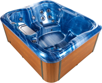 Whirlpool Outdoor blau mit LED rechteckig 215 x 180 cm ARCELIA