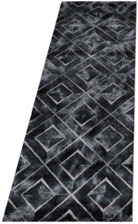 Kurzflor Teppich Nauro Läufer - 80x250 cm - Bronzefarbe