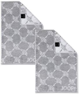 JOOP! Handtuch 2 Stück Joop! Gästetuch Cornflower 1611-76 Silber 30x50, Walkfrottier (2-St), Baumwolle