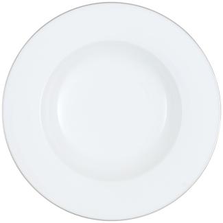 Villeroy & Boch Vorteilset 6 Stück Anmut Platinum No. 1 Suppenteller Premium Bone Porcelain weiß handbemalt 1046362700