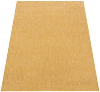 KADIMA DESIGN Teppich Unifarben Wohnzimmer schmutzabweisend Teppich Kurzflor, Rechteckig, Höhe: 4 mm, 100% Polypropylen,120x160, Gelb