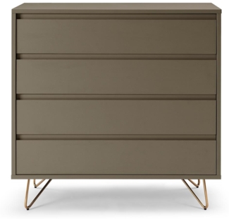Kommode Metall und MDF Grau und Gold