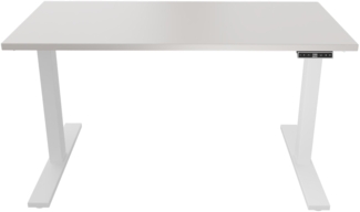 Bisley E-WonderTech elektrisch höhenverstellbarer Schreibtisch 140x60 cm in weiß/lichtgrau - Elektrischer Tisch höhenverstellbar mit Memory-Funktion, EWT251406-396-007
