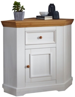 Eckkommode >WZ-0133< (BxHxT: 103 x 94 x 68 cm) in weiß - 103 x 94 x 68 (BxHxT)