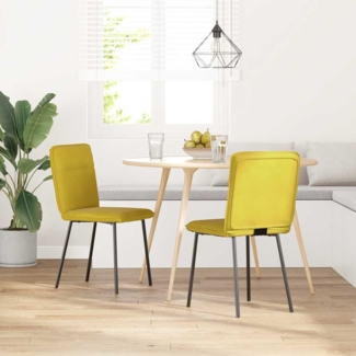 vidaXL Esszimmerstühle 2 Stk. Gelb Samt 4101216