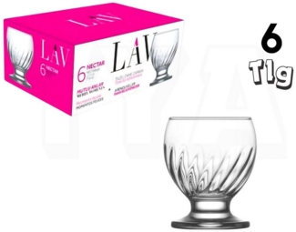 LAV Gläser-Set Nectar Trinkgläser, Wassergläser, Gläser-Set 6er 215cc, Glas