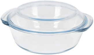 Koopman Auflaufform Bratform Rund Glas 26x23x11cm 2 Tlg. Set, Glas, (1-St), 2-teilig, Transparent, -30° bis 240°, Borosilikatglas