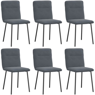 vidaXL Esszimmerstühle 6 Stk. Dunkelgrau Samt 3315580