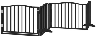 vidaXL Hundegitter mit Tür Faltbar 4 Paneele Schwarz 320 cm Pappelholz 352225