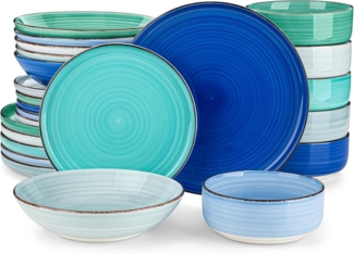 24tlg vancasso bonita Geschirrset Steingut Tafelservice modern Blau