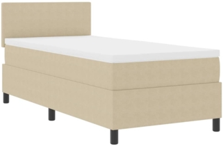 vidaXL Boxspringbett Hellgrau und Weiß 193 x 90 x 88 cm Cordstoff 3337494