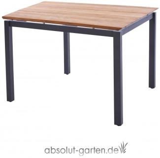 Tisch San Marino 98 cm (Recycled Teak Edelstahl Dunkelgrau)