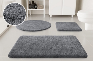 OTTO home Badematte Kaarin, Höhe 30 mm, rutschhemmend beschichtet, schnell trocknend, Polyester, rechteckig, Badteppich, getuftet, flauschig, hochflor, große Farbauswahl