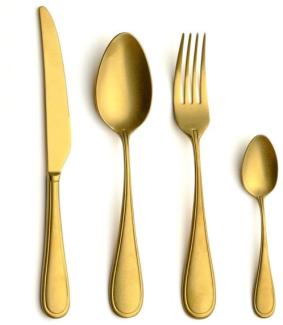 Comas Besteck-Set Contour Vintage Gold 24-tlg, Tafelbesteck, Edelstahl 18/10, Goldfarben, 5792