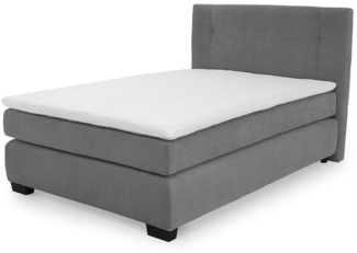 Boxspringbett Felina / Family , Mikrofaser , Grau , 129 x 116 x 213 cm