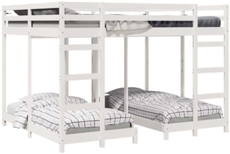 vidaXL Dreifach Etagenbettrahmen Weiß 160 x 200 cm 3414562