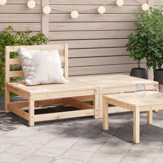 vidaXL Gartensofa ohne Armlehnen mit Fußhocker Massivholz Kiefer 837956