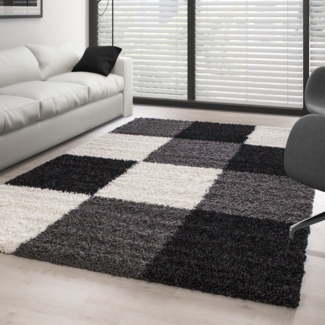 Carpettex Hochflor-Teppich Kariert Design, Läufer, Höhe: 30 mm, Teppich Wohnzimmer Kariert Design Modern verschidene farben und größen
