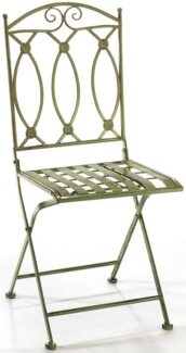 Kobolo 4-Fußstuhl Gartenstuhl Metallstuhl Metall - antique green (zusammenklappbar, 1 St)