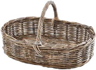 Kobolo Tablett Dekotablett Serviertablett aus Rattan kubu grey, Rattan