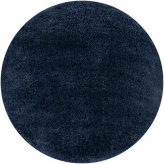 Kadima Design Strapazierfähiger & Kuscheliger Hochflor-Teppich "Lyne". Farbe: Blau, 133x133 cm