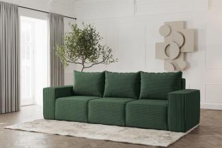 Sofa Designersofa ESTELLE 3-Sitzer in Stoff Poso Grün