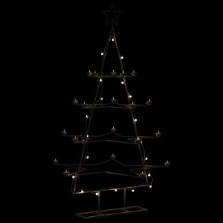 vidaXL Metall-Weihnachtsbaum für Dekorationen Schwarz 140 cm 4018964