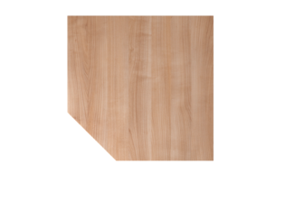 Verkettungsplatte trapezförmig, Stützfuß, eckig Nussbaum