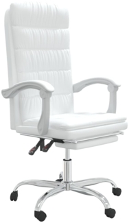 vidaXL Bürostuhl mit Liegefunktion Weiß Kunstleder, Drehbar [349658]