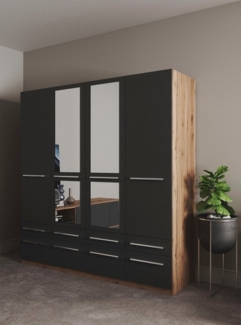 priess Kleiderschrank Schrank Garderobe Wäscheschrank Barcelona in 5 Breiten viel Stauraum, geräumige Schubkästen, mit Spiegel, MADE IN GERMANY