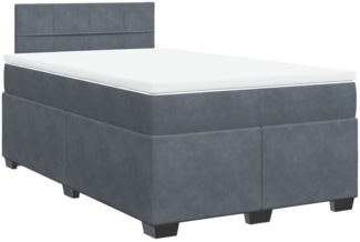 vidaXL Boxspringbett mit Matratze Dunkelgrau 120x190 cm Samt 3286259