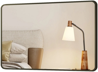 Boromal Spiegel Schwarz 100x60 80x60 Metall Rahmen Wandspiegel Badezimmer Flur (Badspiegel Schminkspiegel, Rechteckig), 5mm HD Kupfer- und bleifreier Spiegel, explosionsgeschützt