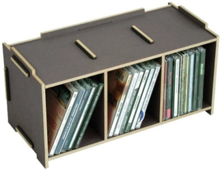 Werkhaus Medienbox CD Halter Regal Wandregal 3 Fächer dunkelgrau SON 2053-29