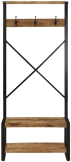 vidaXL Kleiderständer 80x40x190 cm Raues Massivholz Mango 4015961