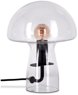 hofstein Tischleuchte Tischlampe aus Metall/Glas in Schwarz/Klar, ohne Leuchtmittel, mit Glasschirmen (18cm) u. An/-Auschalter, 1x E14, ohne Leuchtmittel