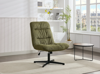 Vente-unique - Drehsessel - melierter Stoff - Grün - SELENDO