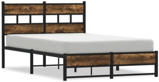vidaXL Metallbett ohne Matratze Räuchereiche 120x190 cm 4017215