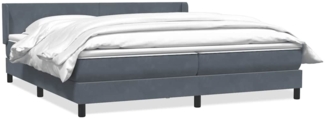 vidaXL Boxspringbett mit Matratze Dunkelgrau 200x210 cm Samt 3317962