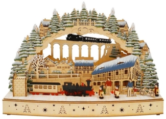 HTI-Living Schwibbogen LED Schwibbogen Eisenbahn Viadukt (1-tlg), Lichterbogen Weihnachtsdeko batteriebetrieben