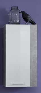 Hängeschrank Rock in weiß Hochglanz und Stone grau 52x103 cm Wohnzimmer