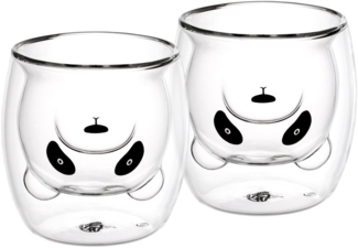 GRÄWE Doppelwandige-Thermogläser, 245ml, 2er Set, Motiv Panda