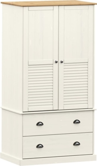 vidaXL Kleiderschrank VIGO Weiß 90x55x170 cm Massivholz Kiefer 353164
