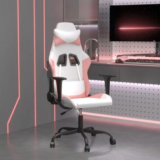 vidaXL Gaming-Stuhl Weiß und Rosa Kunstleder 3143650