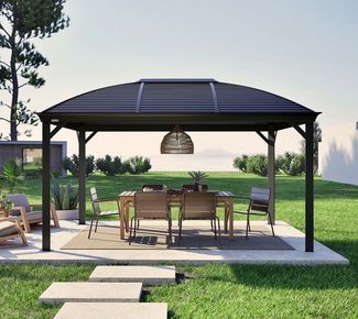 Sojag 'Moreno' Hardtop Pavillon inkl. Moskitonetz, Aluminium anthrazit, 298 x 298 x 423 cm