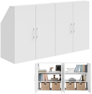 Bellamio 'Aland' Dachschrägenregal mit Türen, weiß, 100x52x179 cm, Schrank für Dachschräge mit 6 Fächern